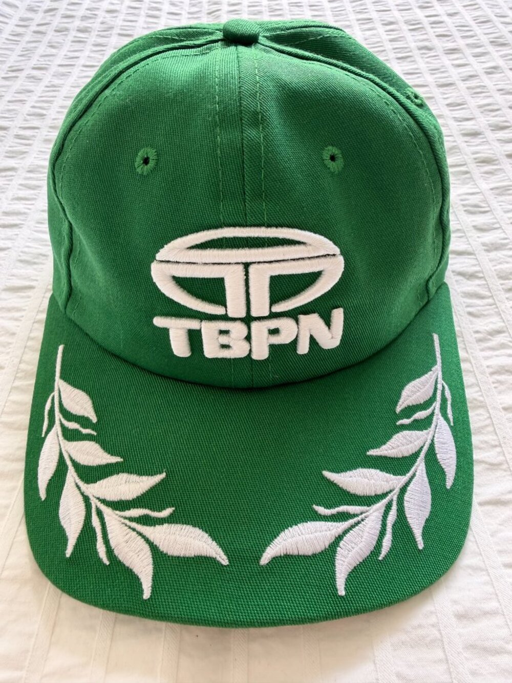 TBPN Baseball Hat in Green with White Embroidered logo